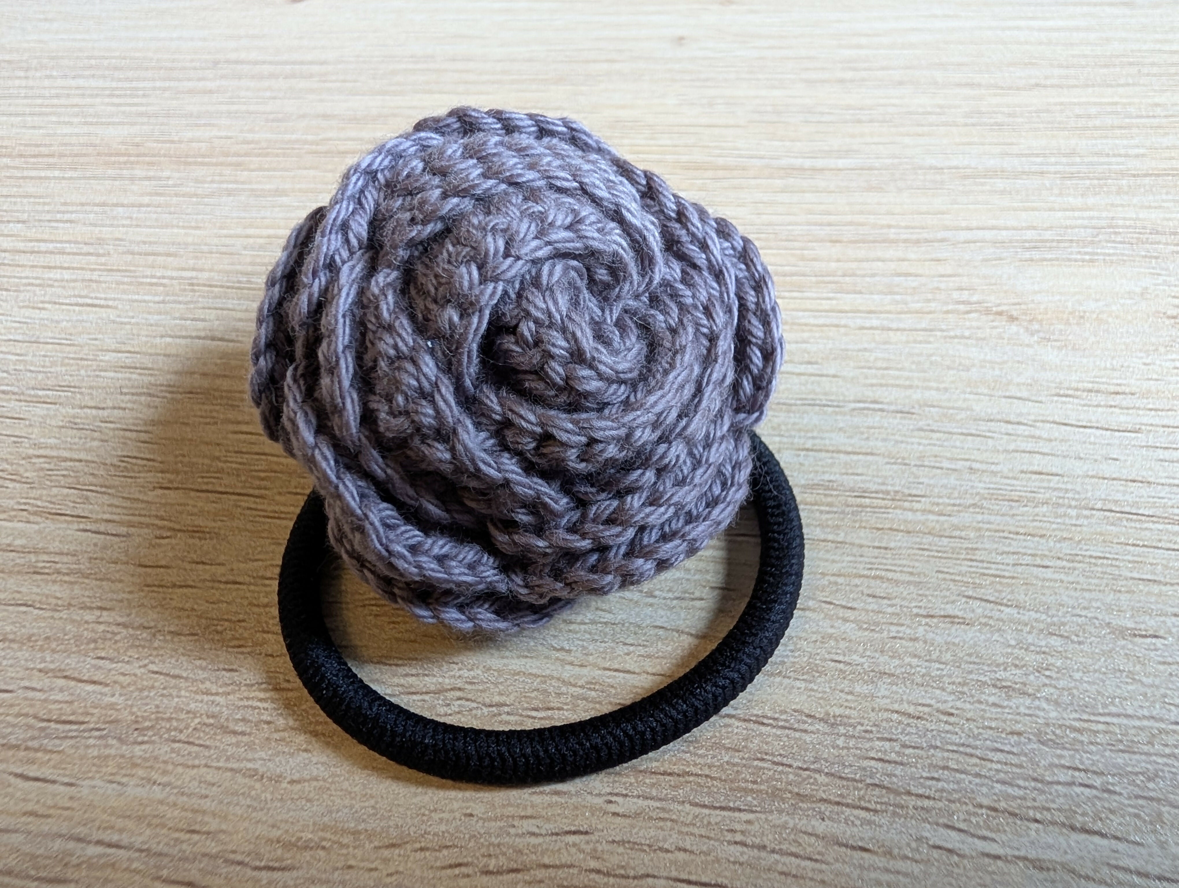 Hair Accessory - Dark Grey Purple Rose