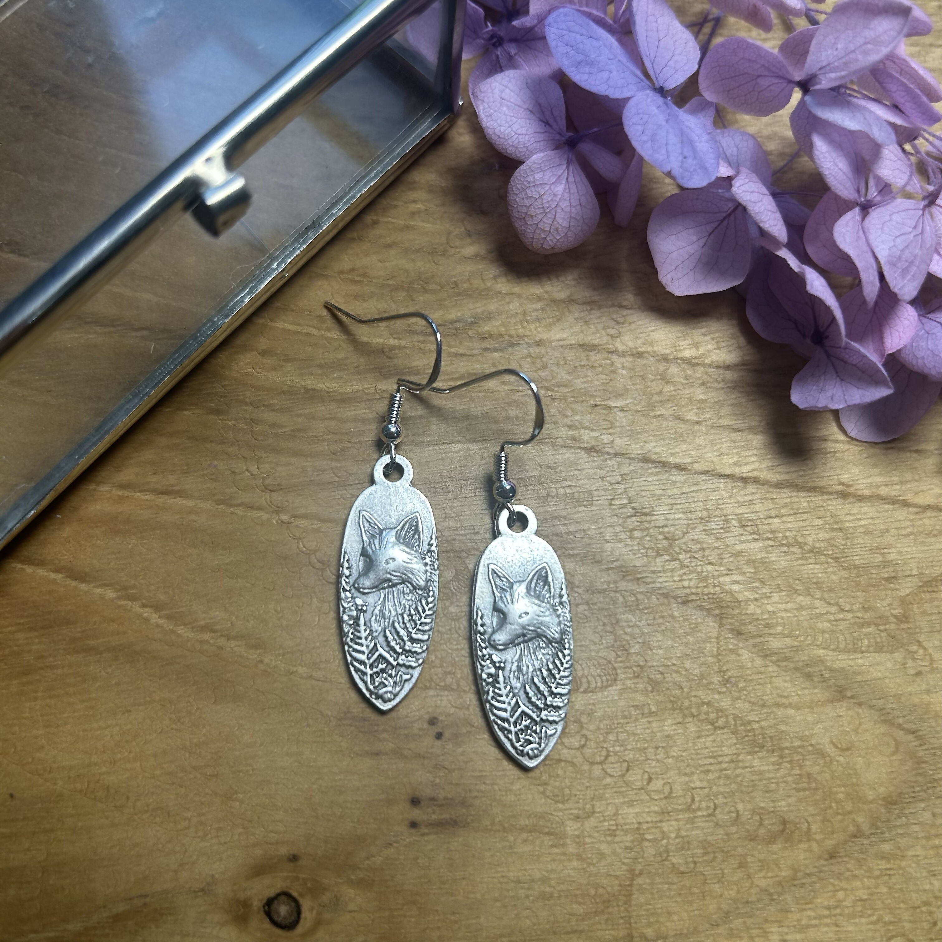 Stunning Fox & Fern Earrings