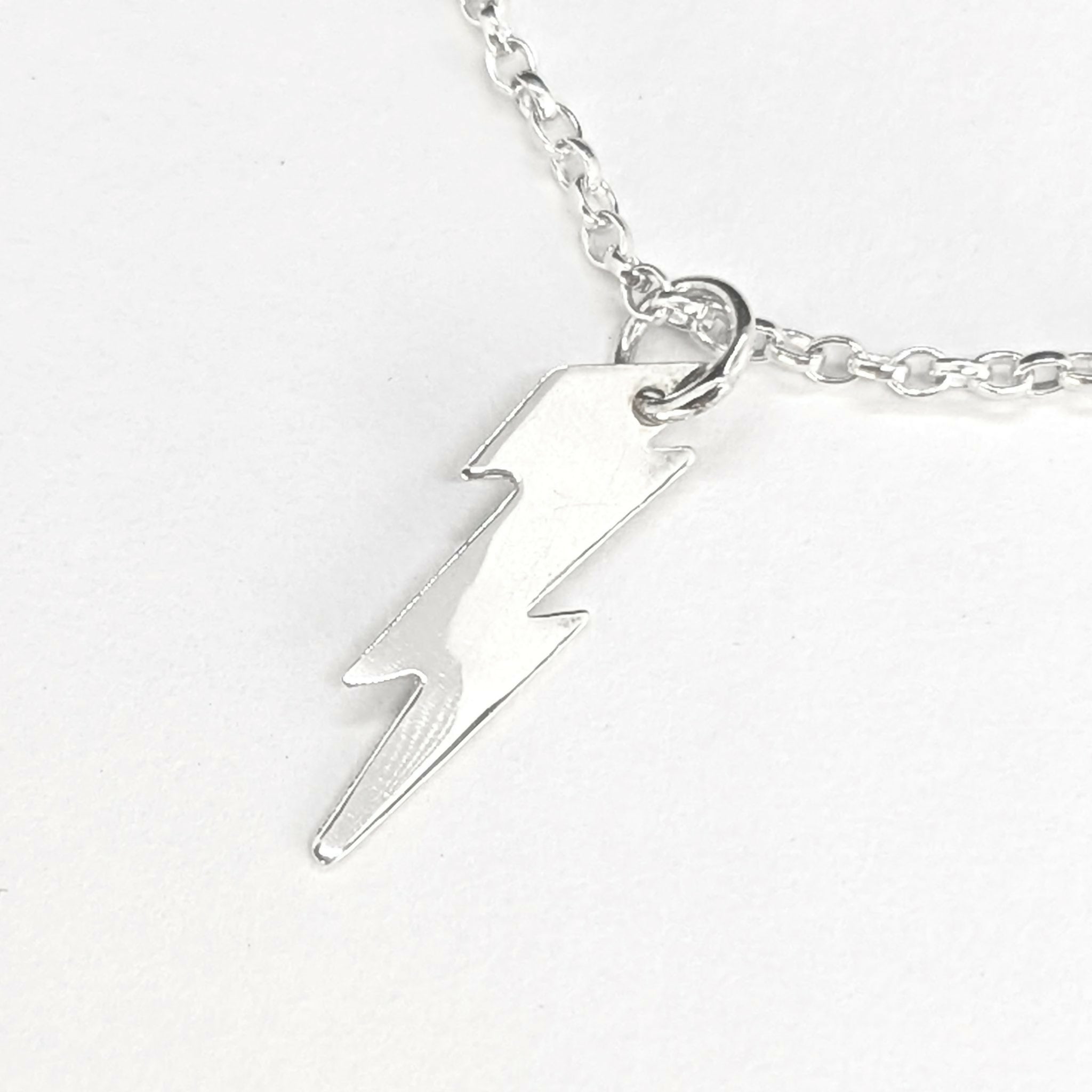 ‘Electra’ Sterling Silver Polished Lightning Pendant