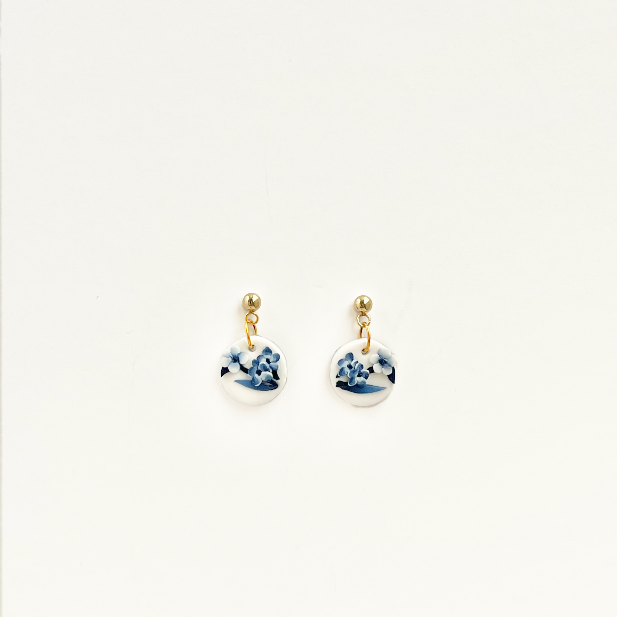 Blue China No. 6 - Handmade Polymer Clay Earrings