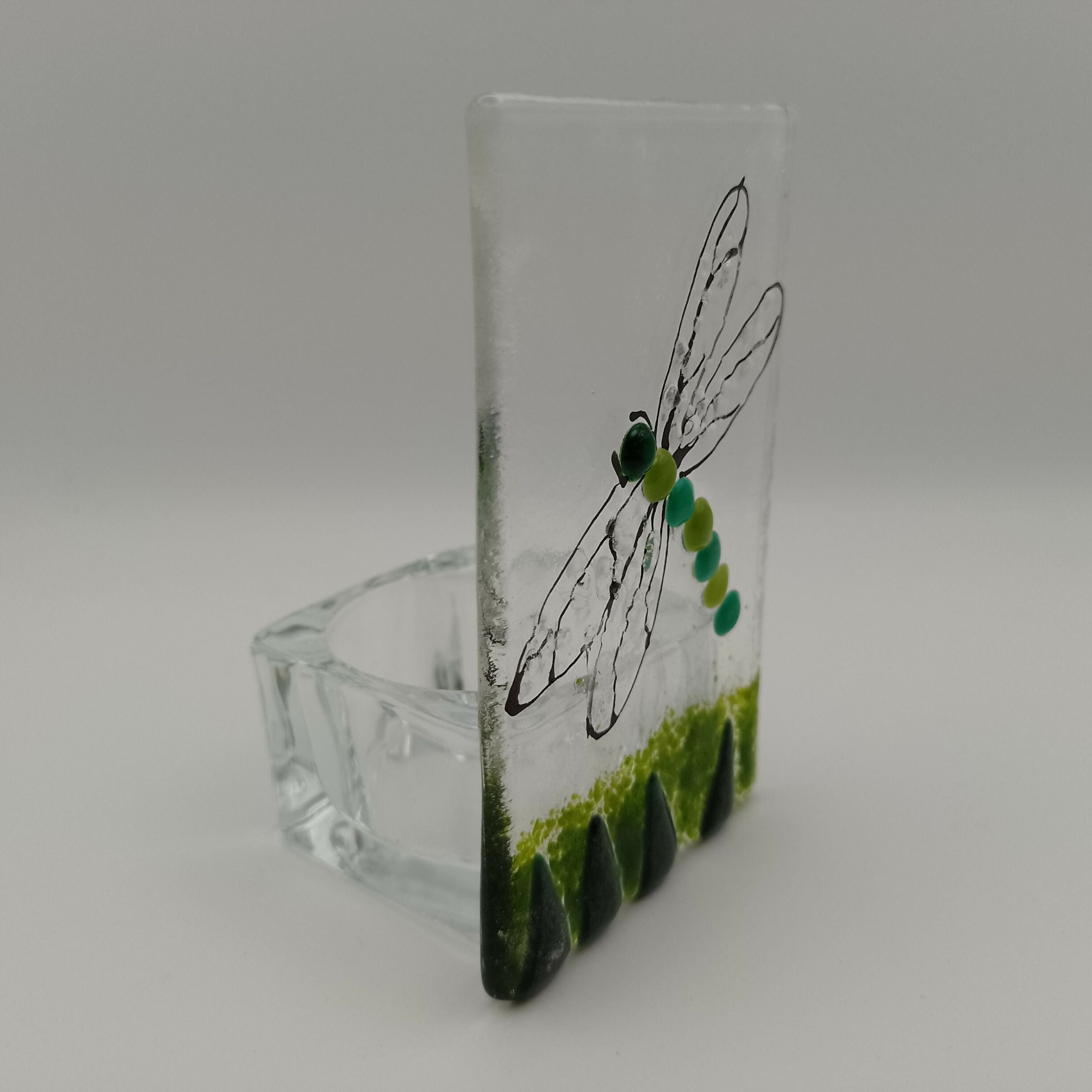 Fused Glass Dragonfly Tealight