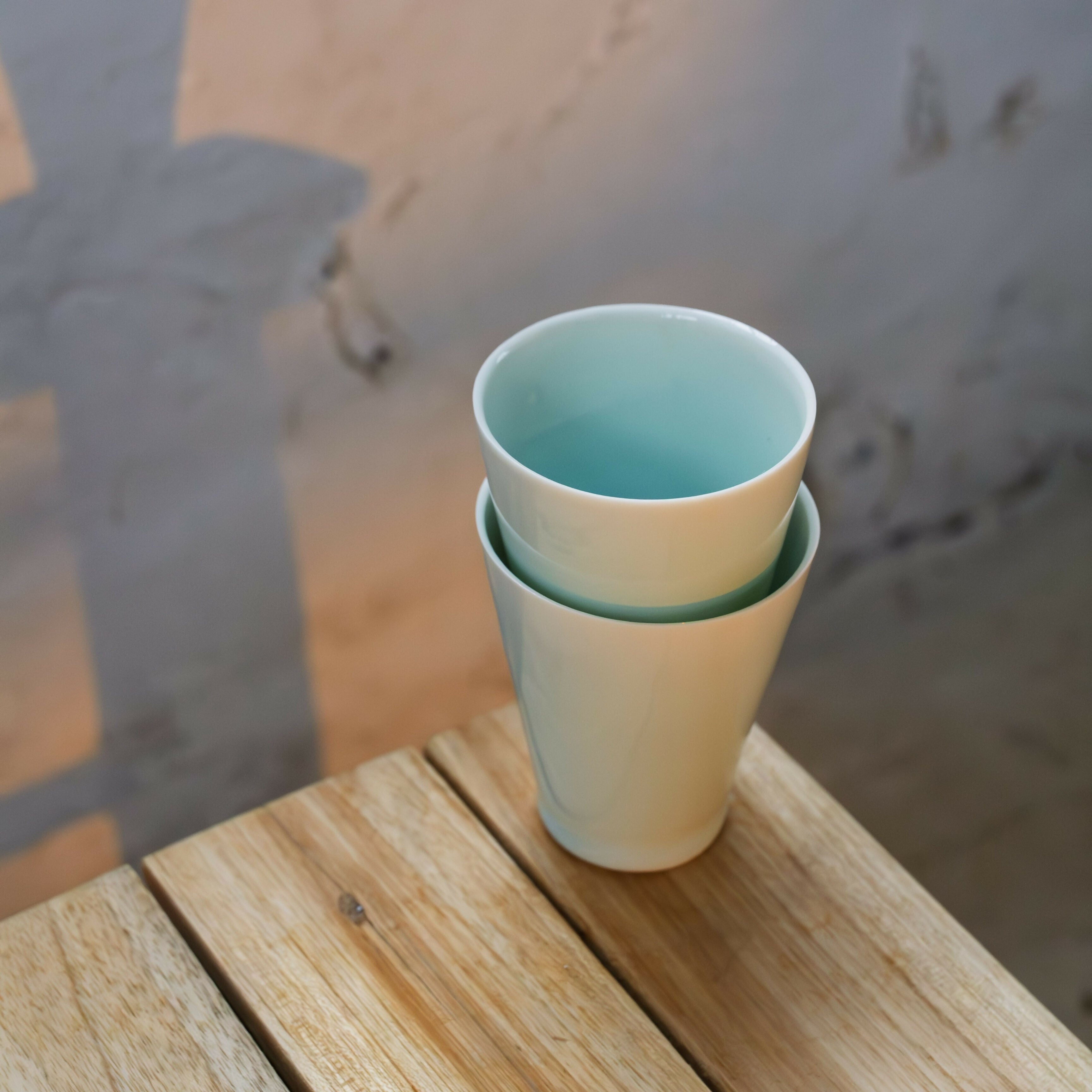 Hand Thrown Porcelain Small Tall Cup