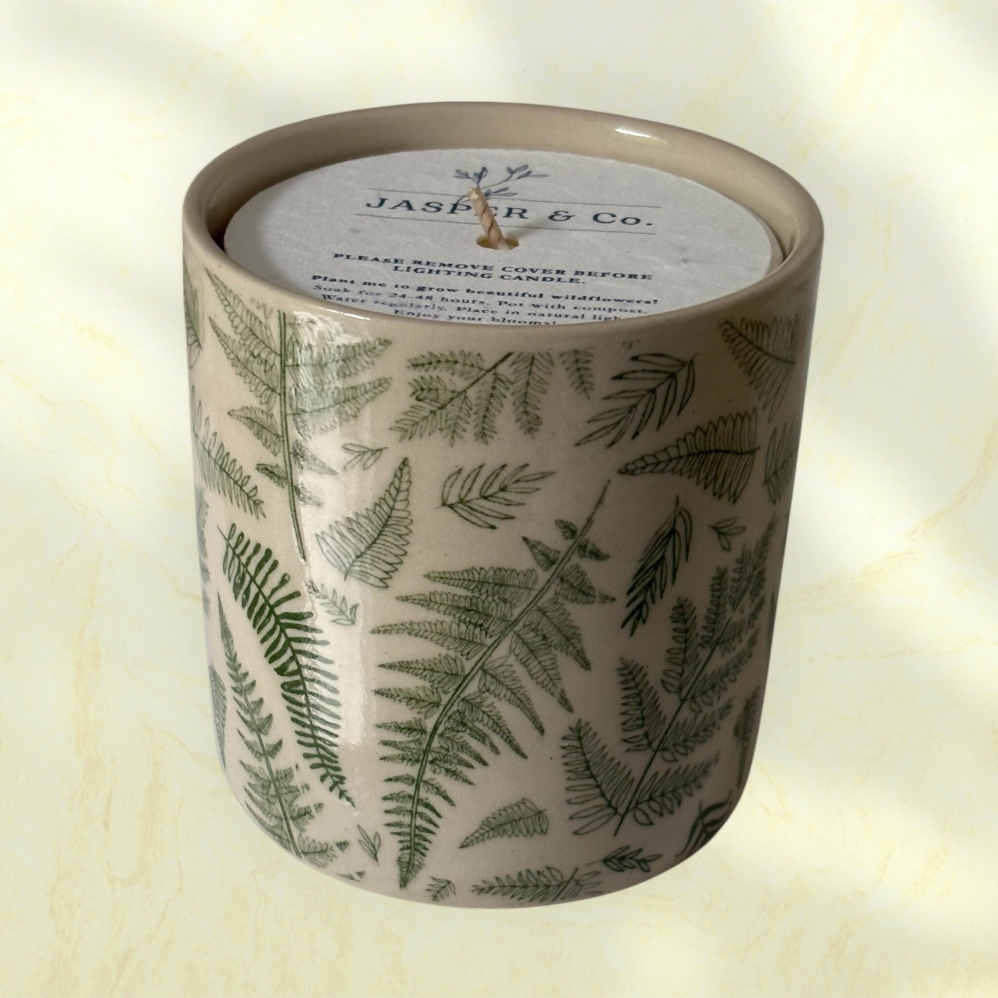 Green Fir Stoneware Essential Oil Candle