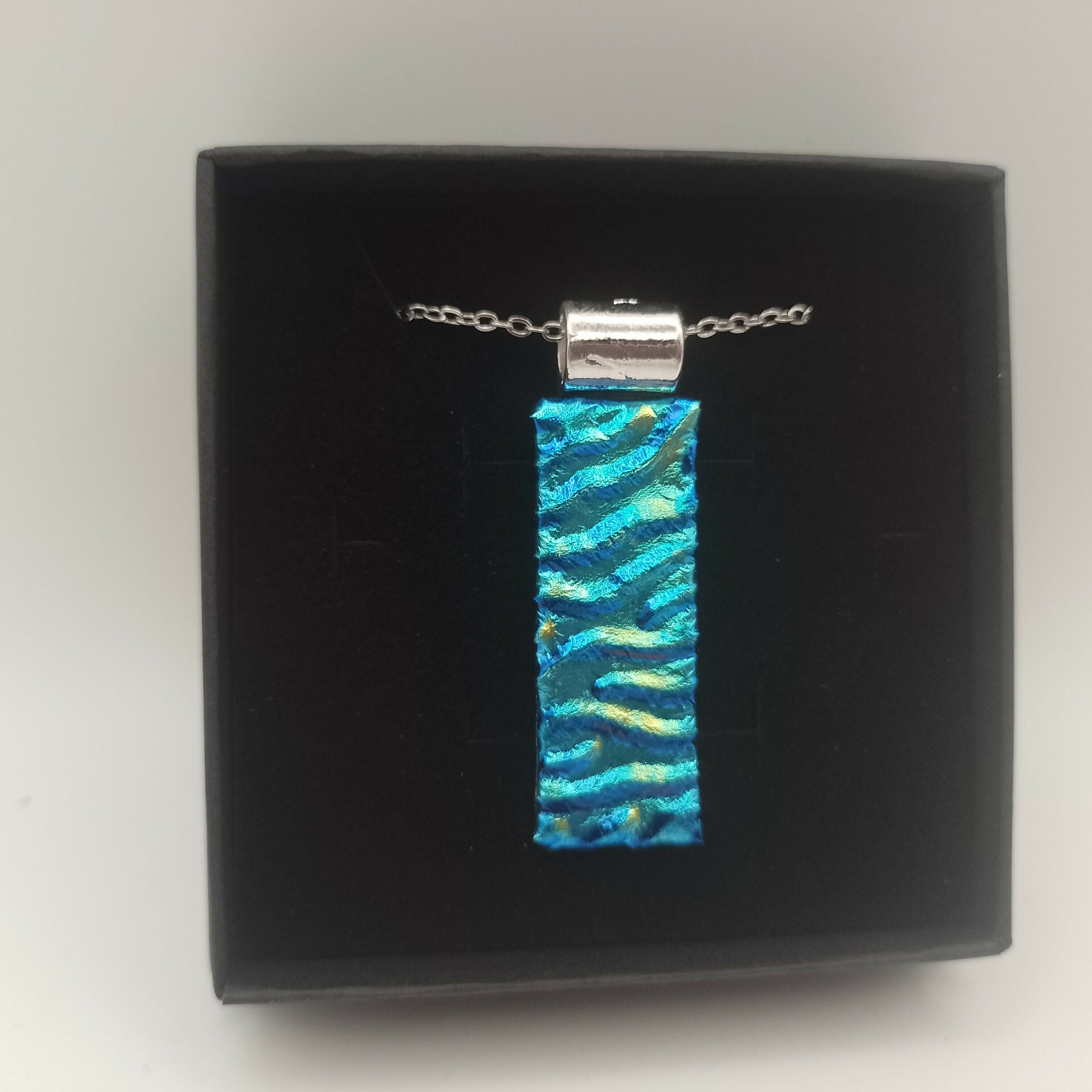 Blue and Green Ripple Dichroic Pendant