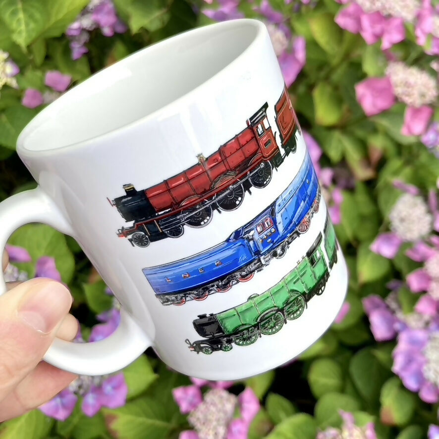 Steam Train Illustrated Mug
