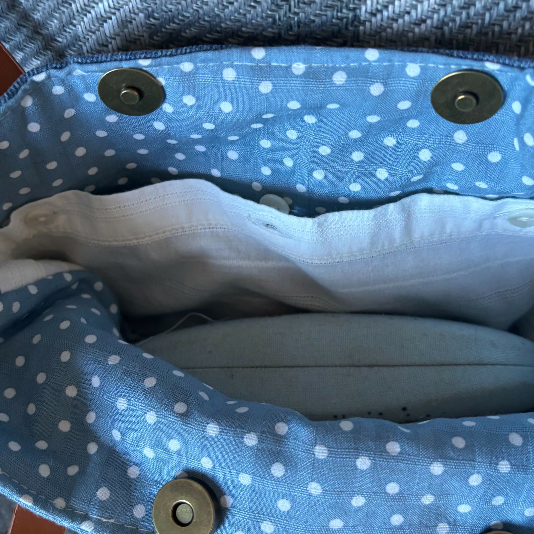 Unique Bag Handbag Made From Upcycled Jeans And Blouse
