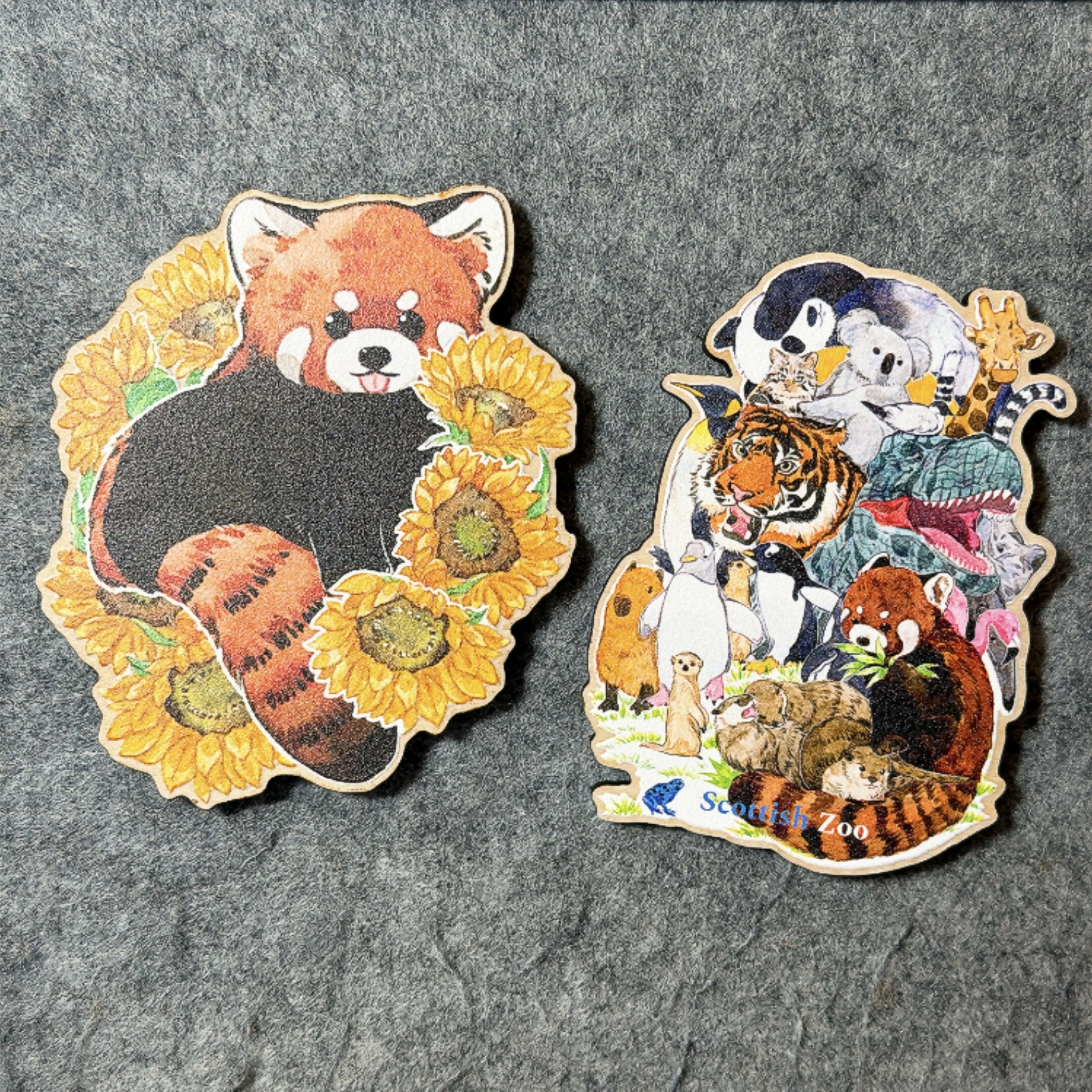 Wooden Magnets-Redapanda Animals