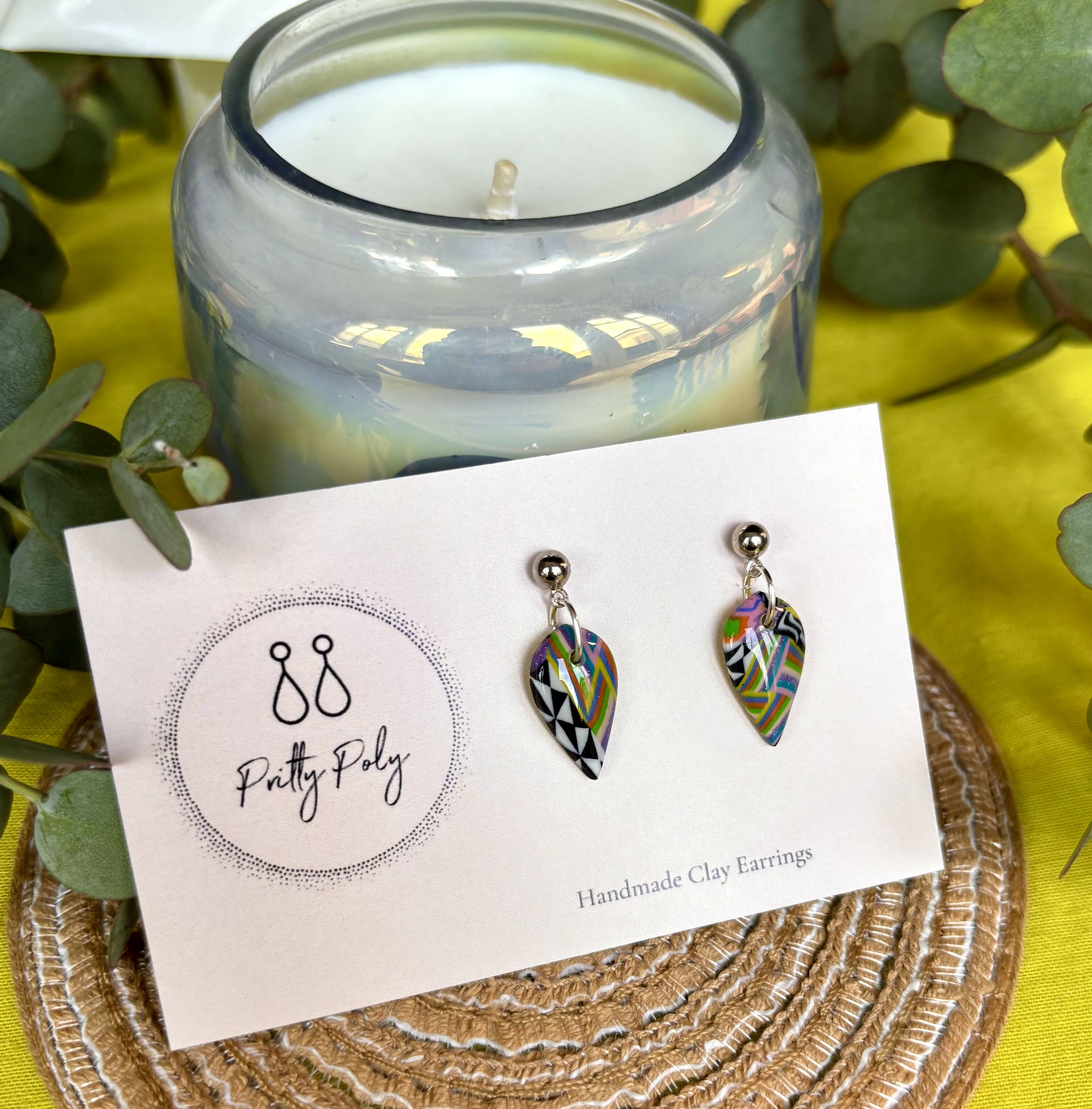 Funky Pattern Collection - Mini Dangle Polymer Clay Earrings
