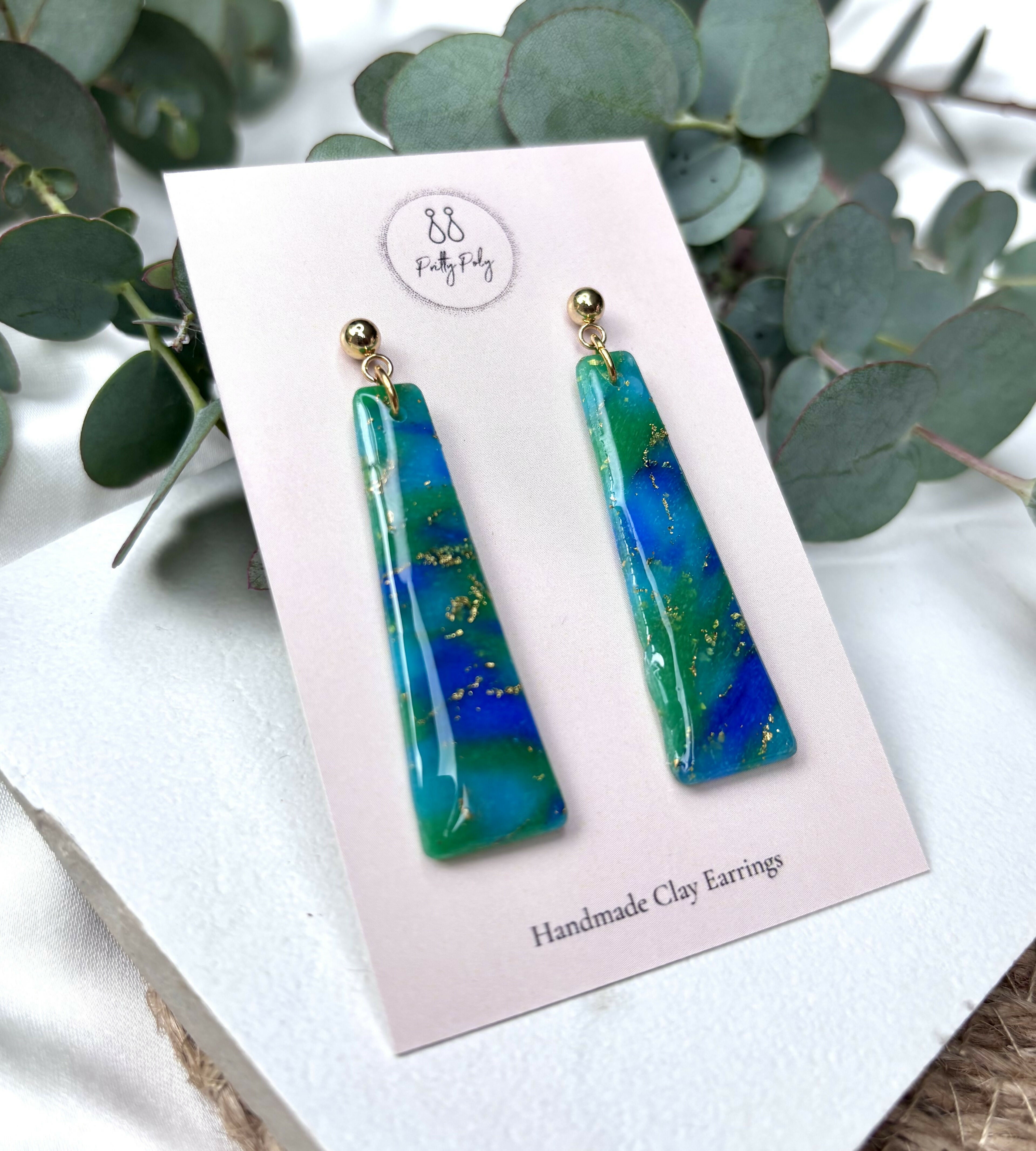 Ocean Dream Collection - Long Dangle Polymer Clay Earrings