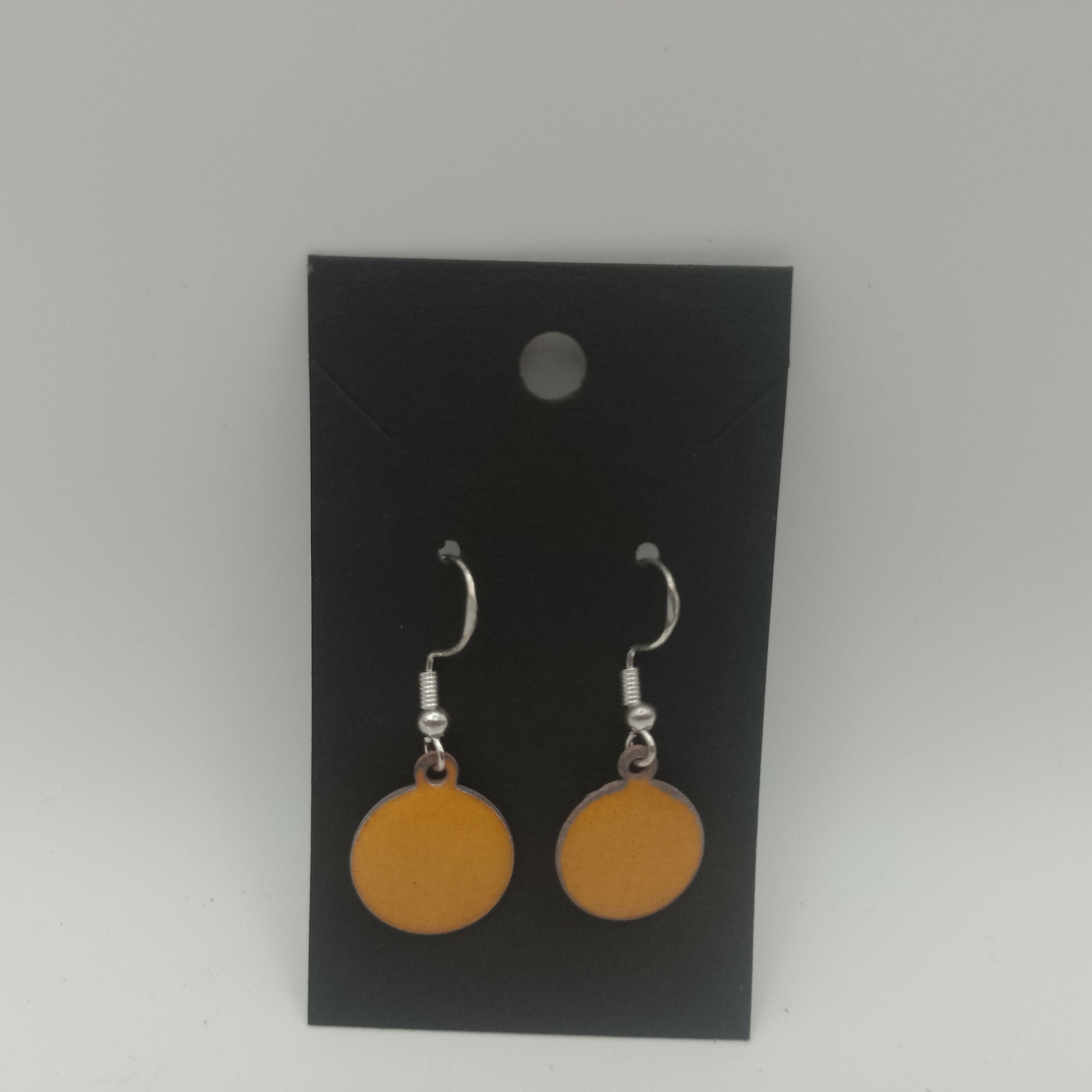 Yellow Enamel Circle Earrings