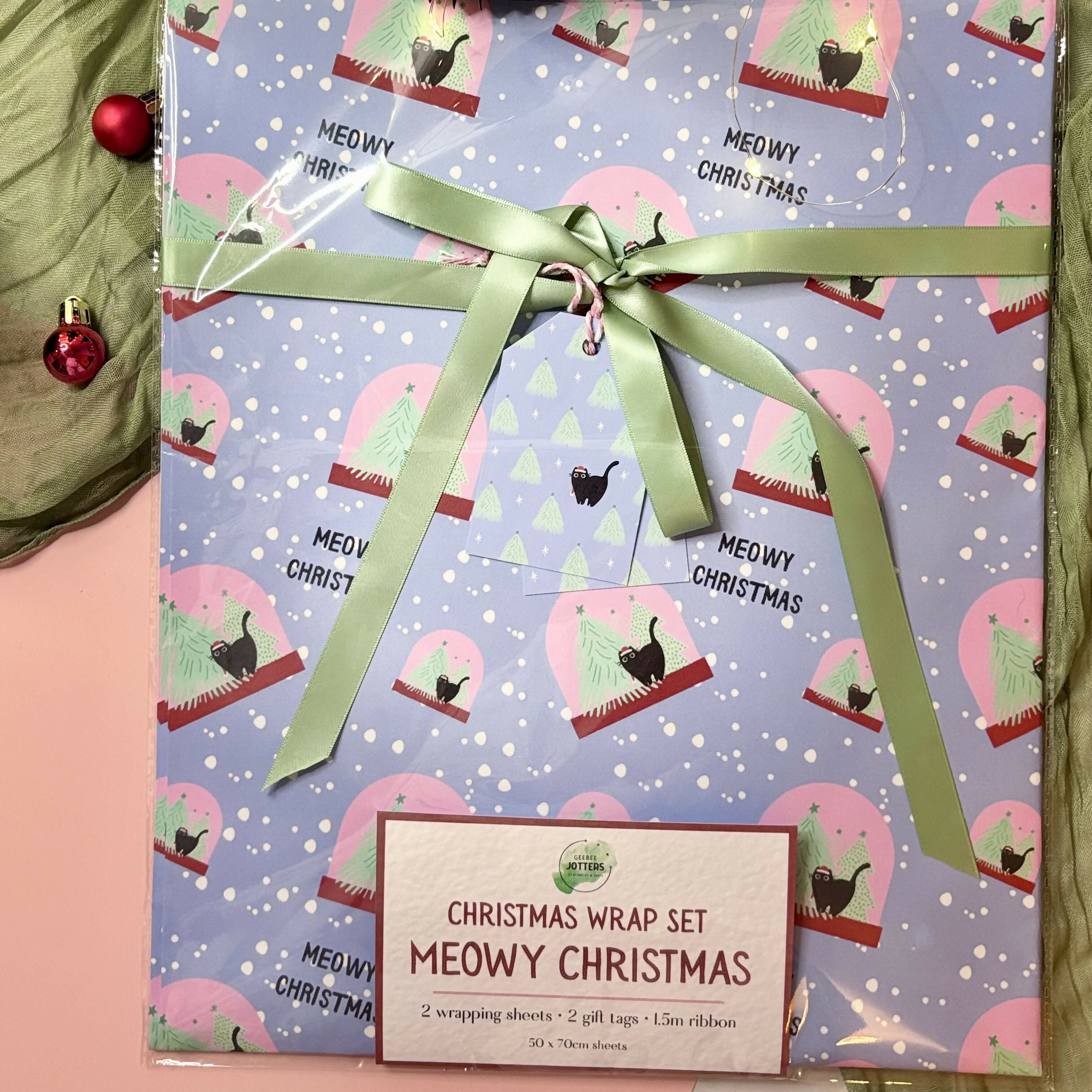 Meowy Christmas Gift Wrap Set