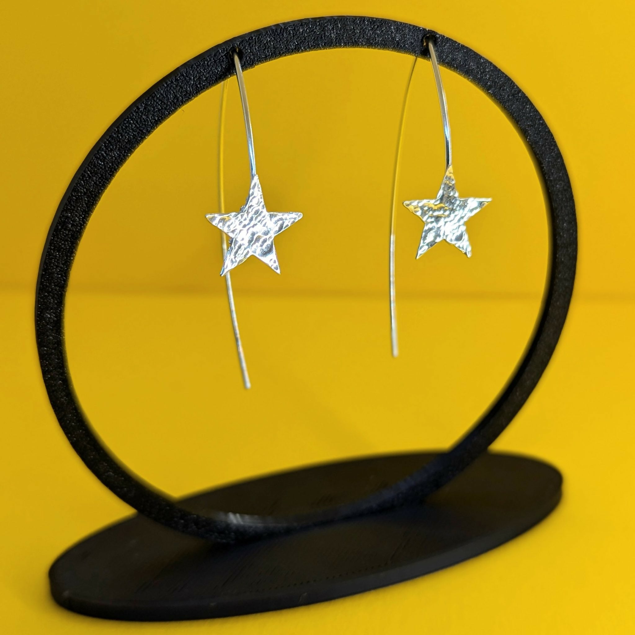 Shooting Star’ Sterling Silver Textured Star Threader Earring