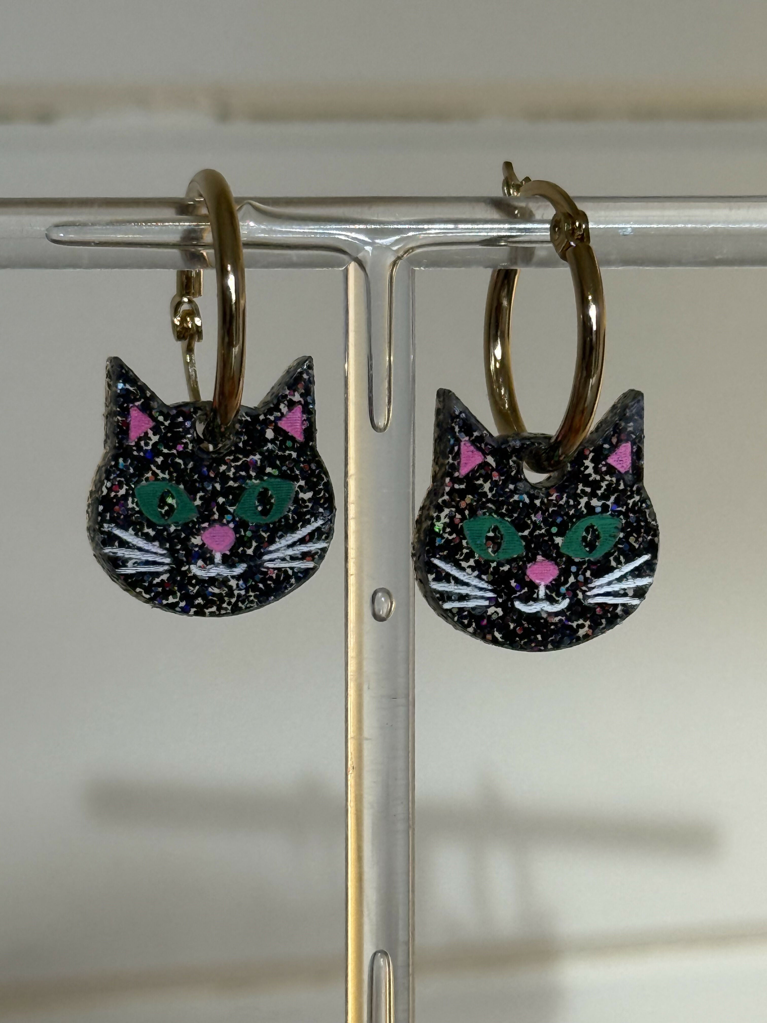 Cute cat face hoops