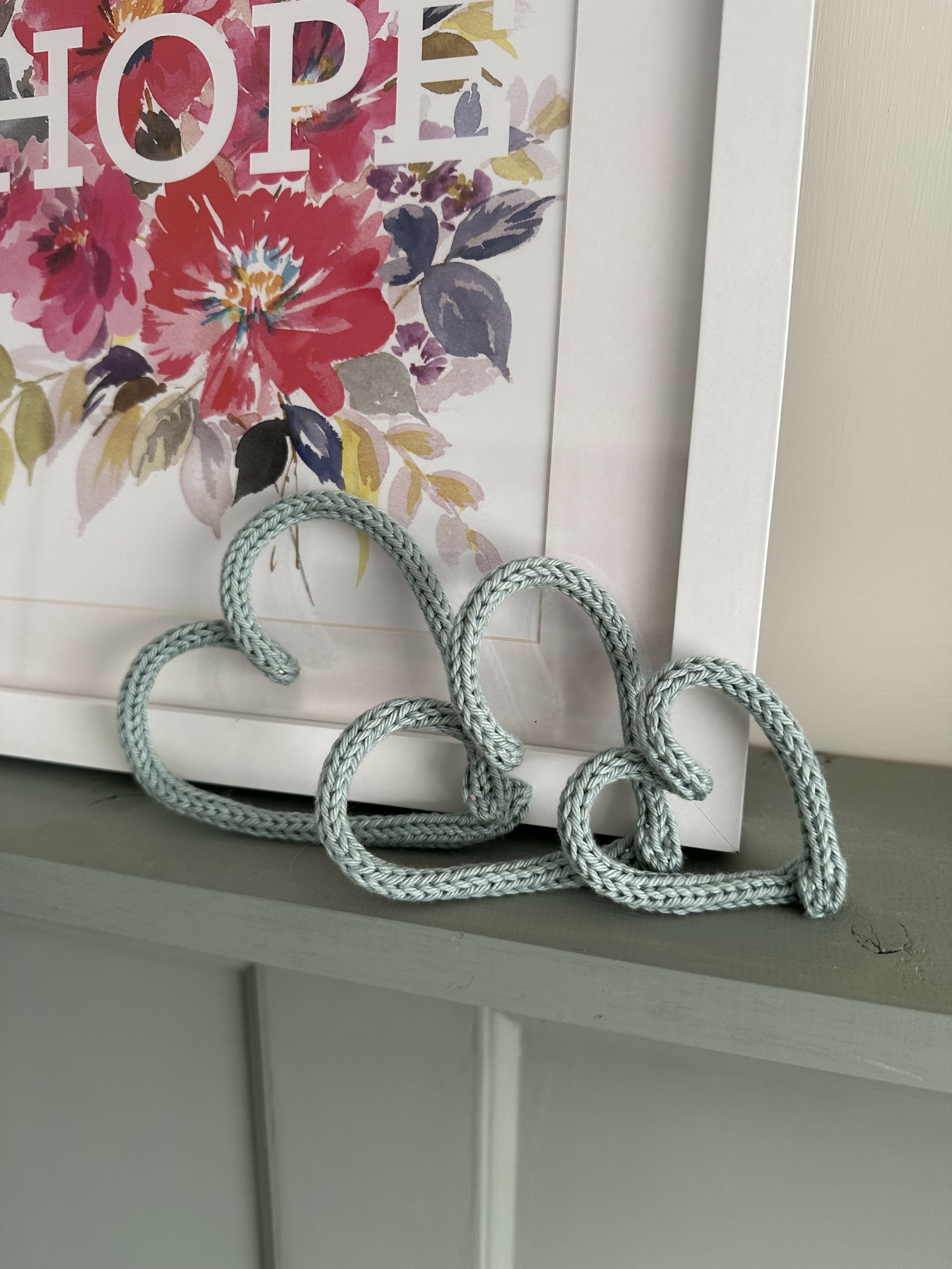 Knitted Wire Heart Decoration - Mini