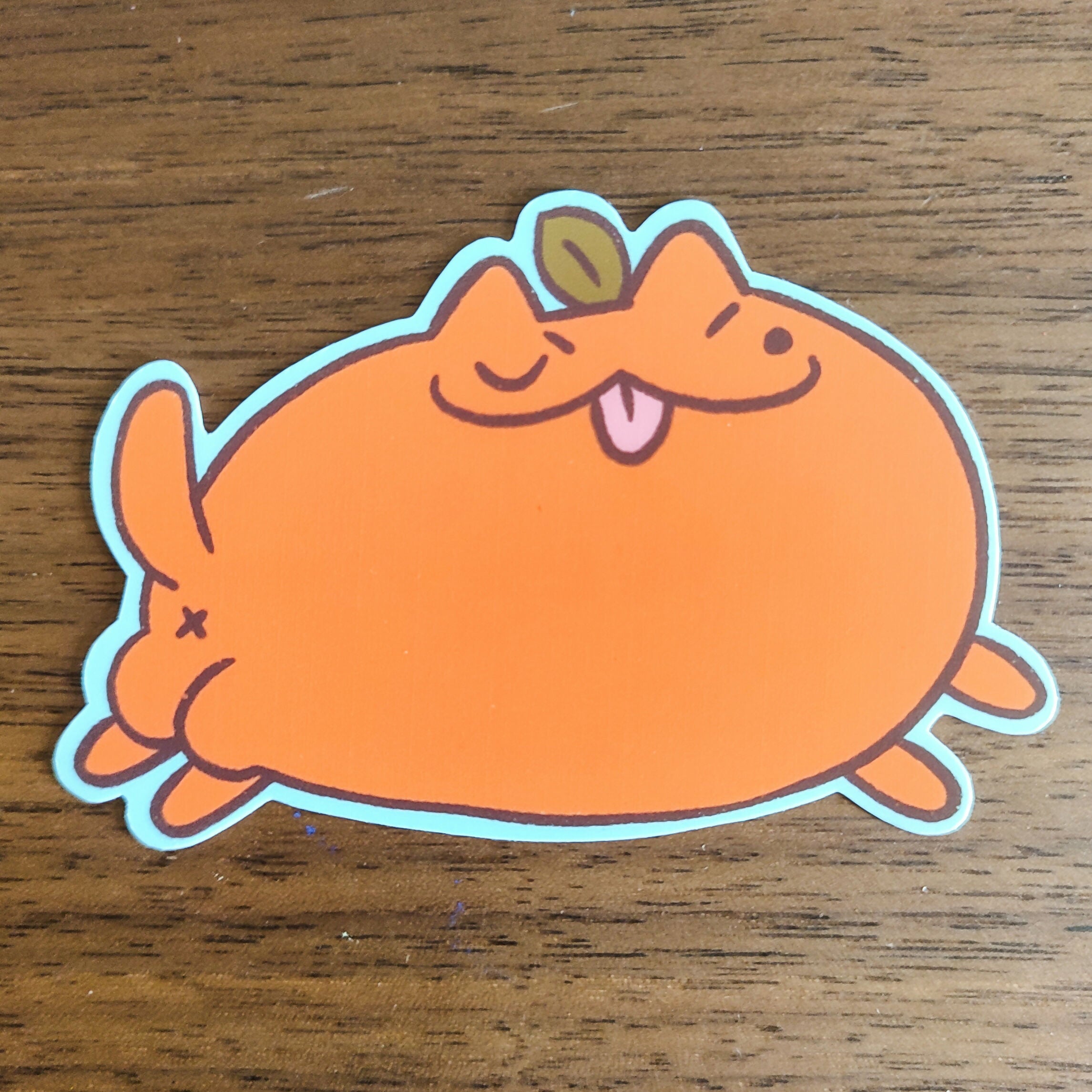 Orange Cat With Booty Vinyl Sticker