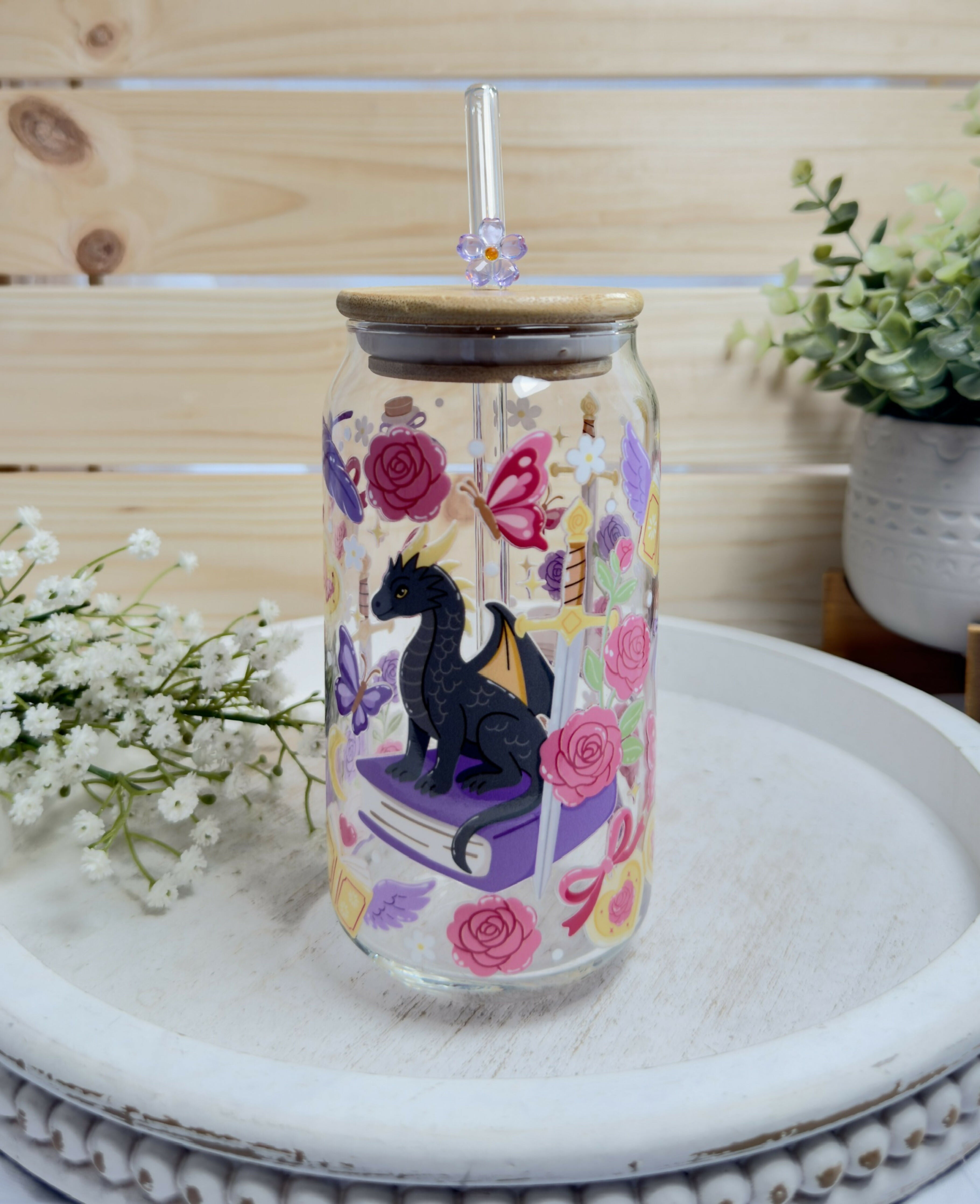Glass Can Purple Dragon Magic Enchanted