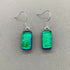 Emerald Green Dichroic Glass Necklace and Earrings Set - Sterling Silver, Handmade by Jade Tapson Glass
