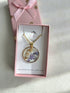 Stainless Steel Real Dried Gypsophila & Forget Me Not Flowers Necklace