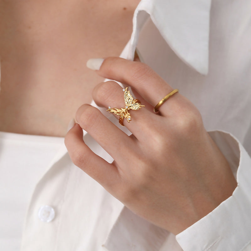 Enchanting Golden Butterfly Ring