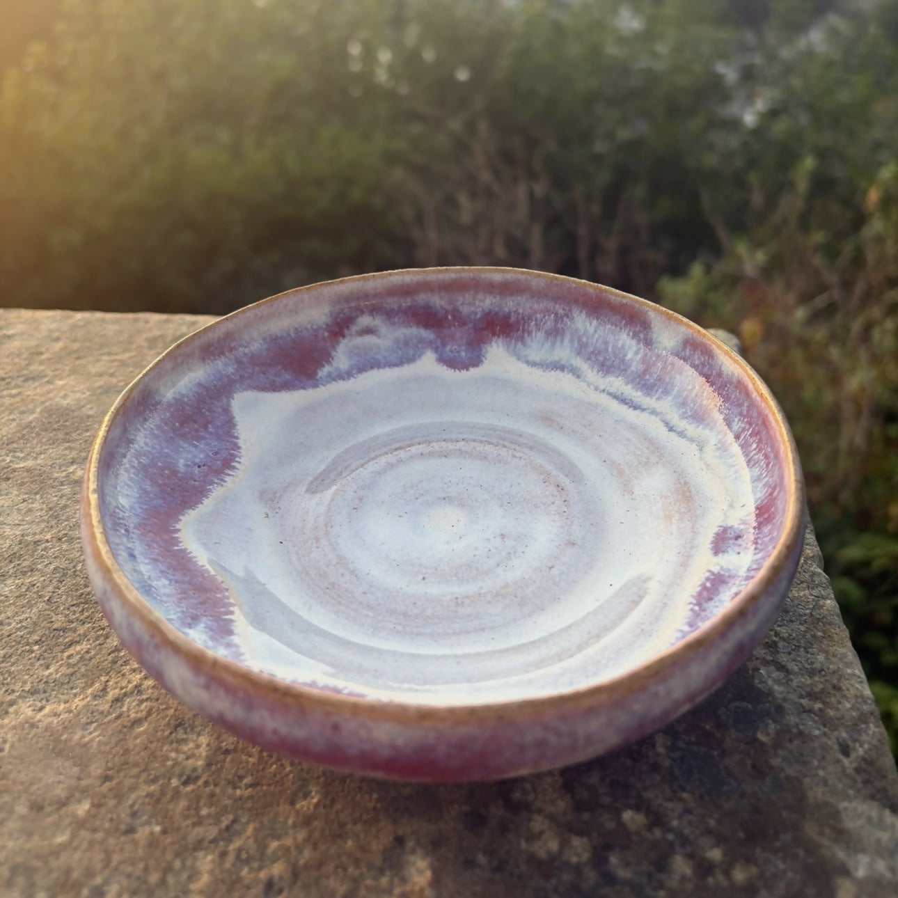 Shallow Pink & White Bowl
