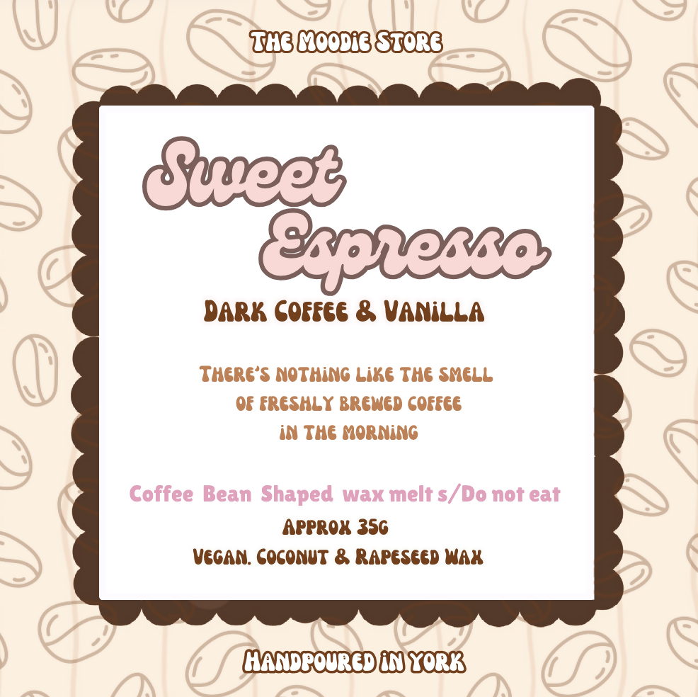 Sweet Espresso - Dark Coffee & Vanilla fragranced Coffee Bean Wax Melts