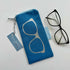 Glasses Case -Soft Blue with Glitter