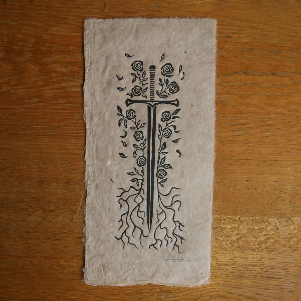 MEDIEVAL SWORD LINO PRINT