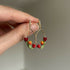Oval red and orange tulip flowers Earrings