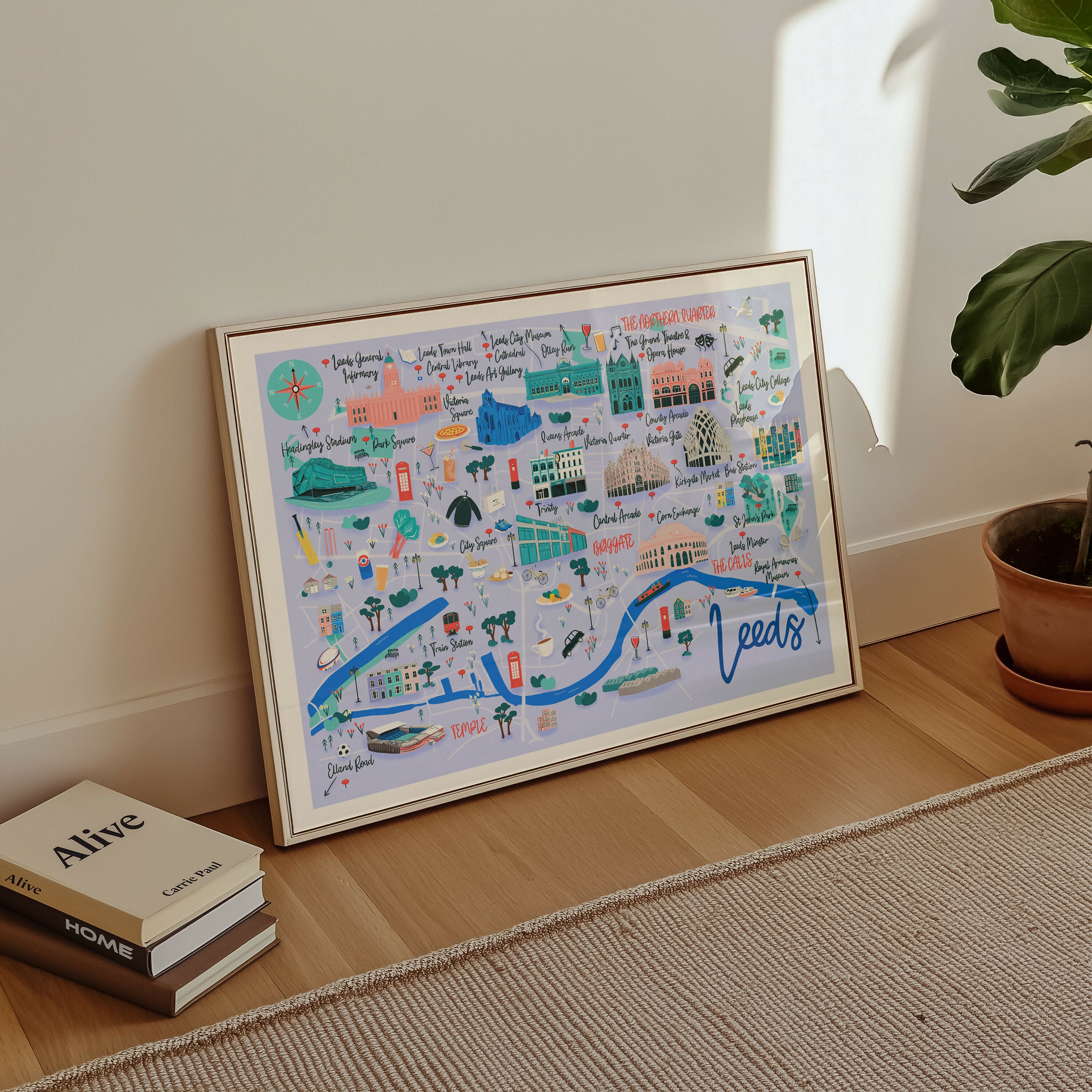Leeds Map Art Print