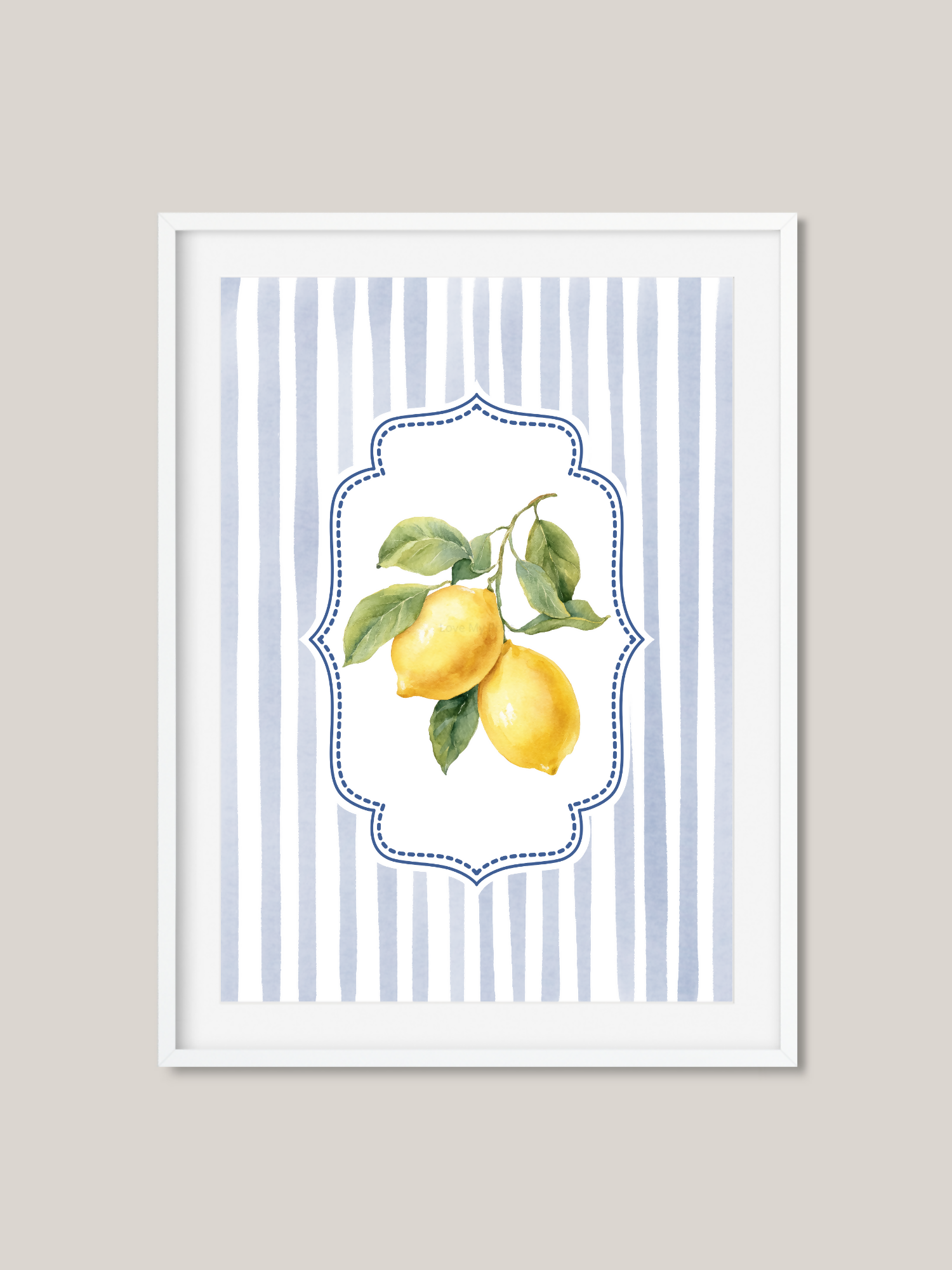 Striped Coquette Lemon Art Print