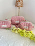 Ditsy Red Quilted Toiletry Bag with Zipper Handmade