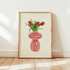 Tulip Vase Print in Red