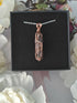 Rhodonite Wire Wrapped Crystal Point Necklace on Sterling Silver Chain
