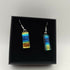 Blue, Gold and Green Dichroic Earrings