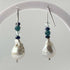 HEALING CRYSTAL & STERLING SILVER THROAT CHAKRA EARRINGS WITH BAROQUE PEARLS