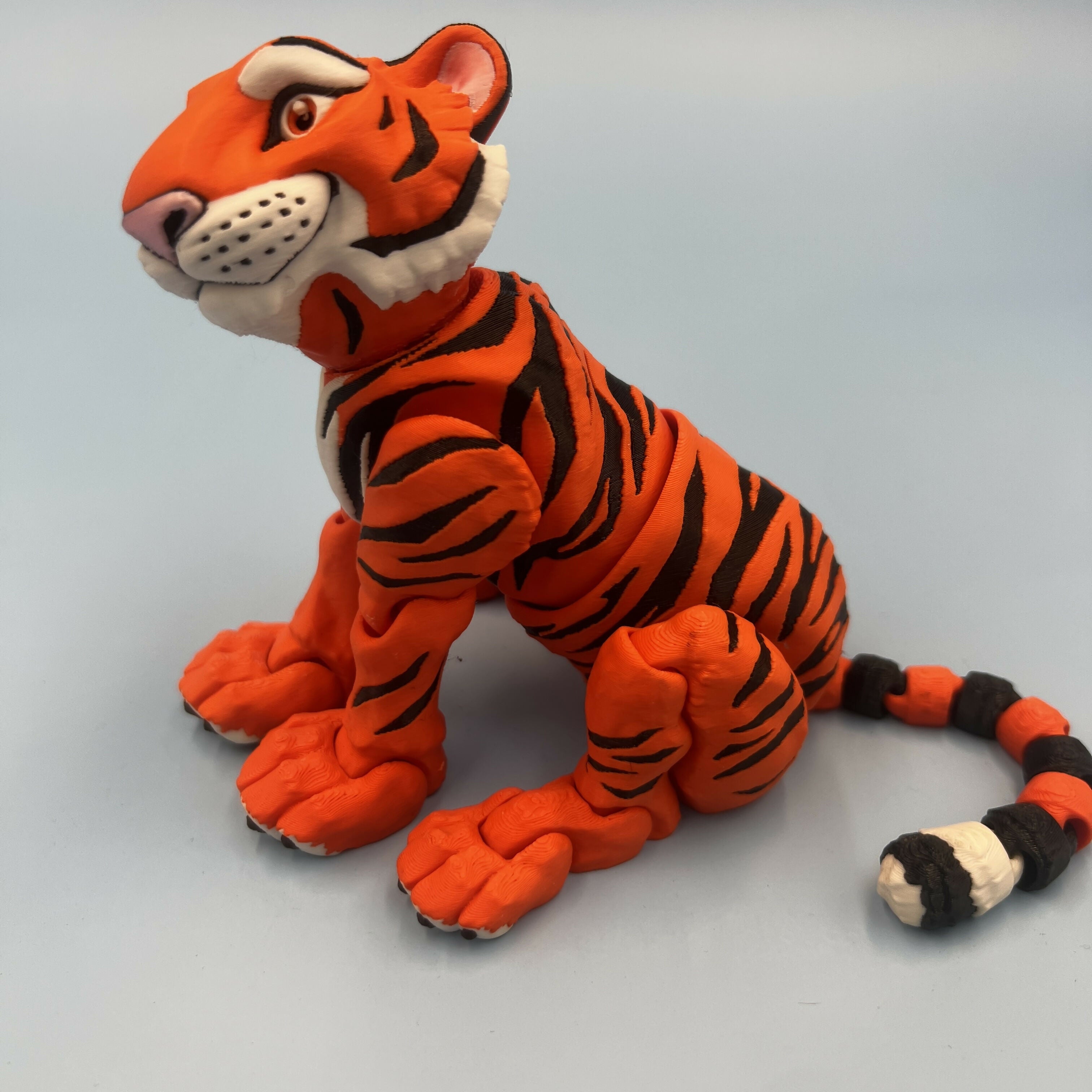 3D Printed LARGE: Articulated Sensory Fidget Animals friends Tiger 25cm