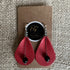 Forest Whisper Leather Earrings – Wild Berry Red