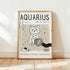 Aquarius Star Sign Cat Print