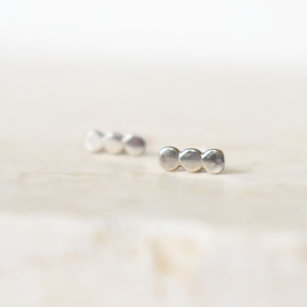 Sterling Silver Dots Stud Earrings