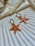 Large, engraved Starfish earrings