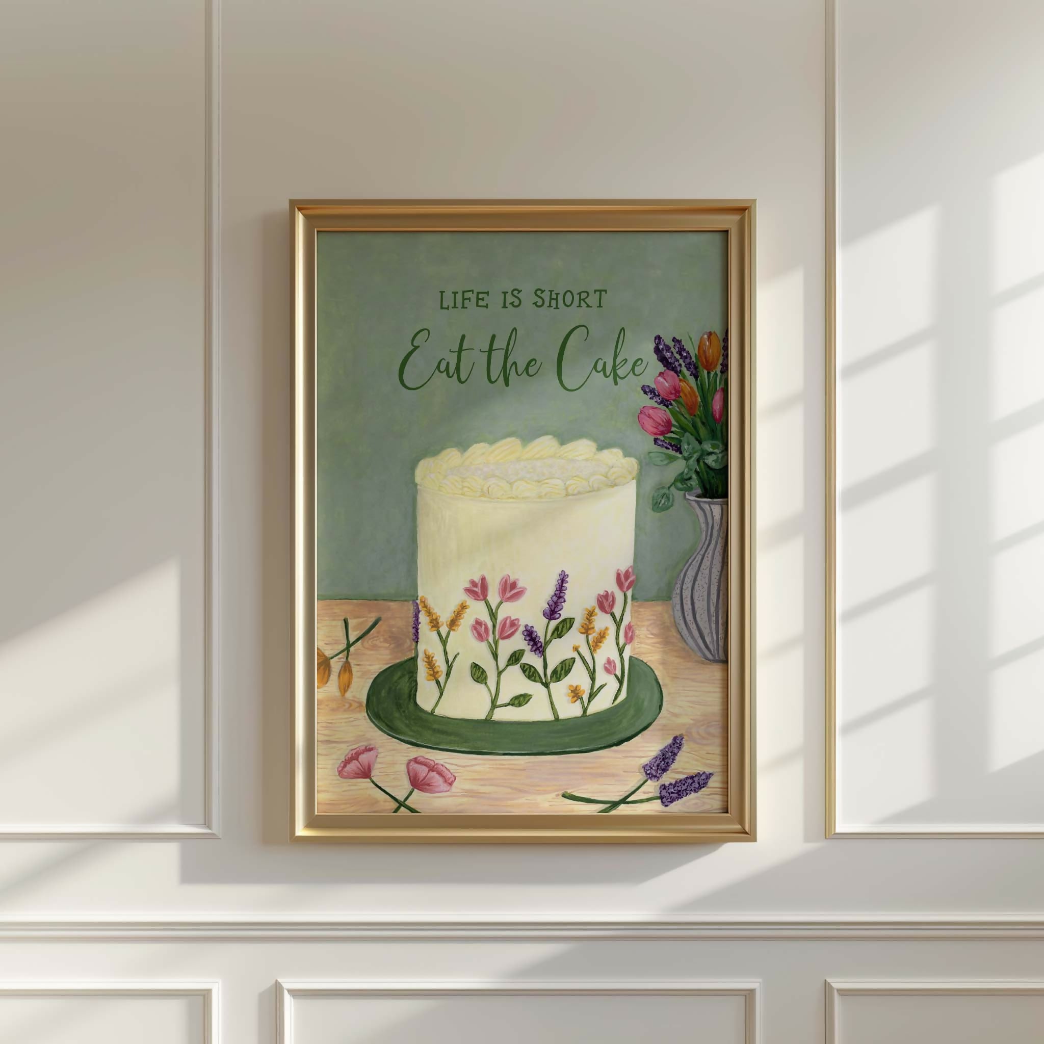 Cake Green Funny Art Print A4