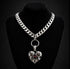 Bleeding Heart Skull Necklace