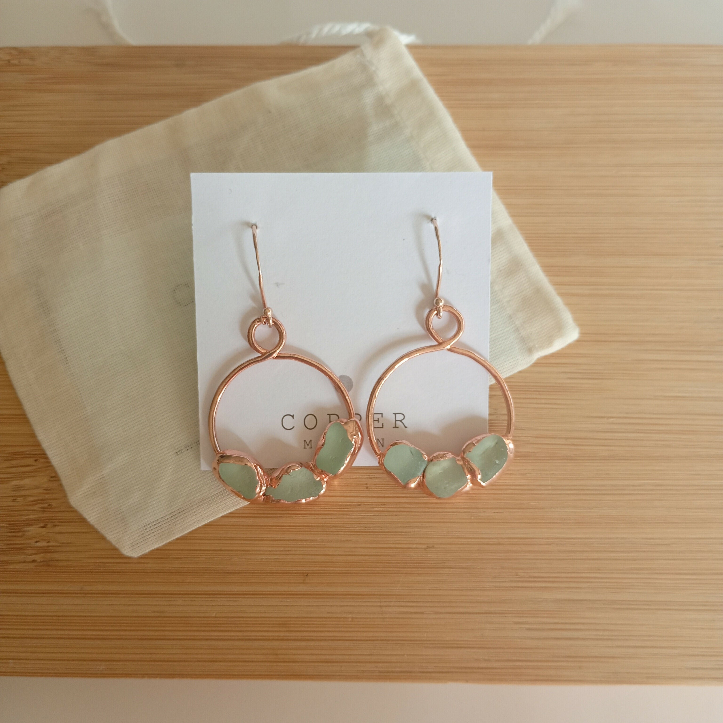 Seaglass Moon Earrings
