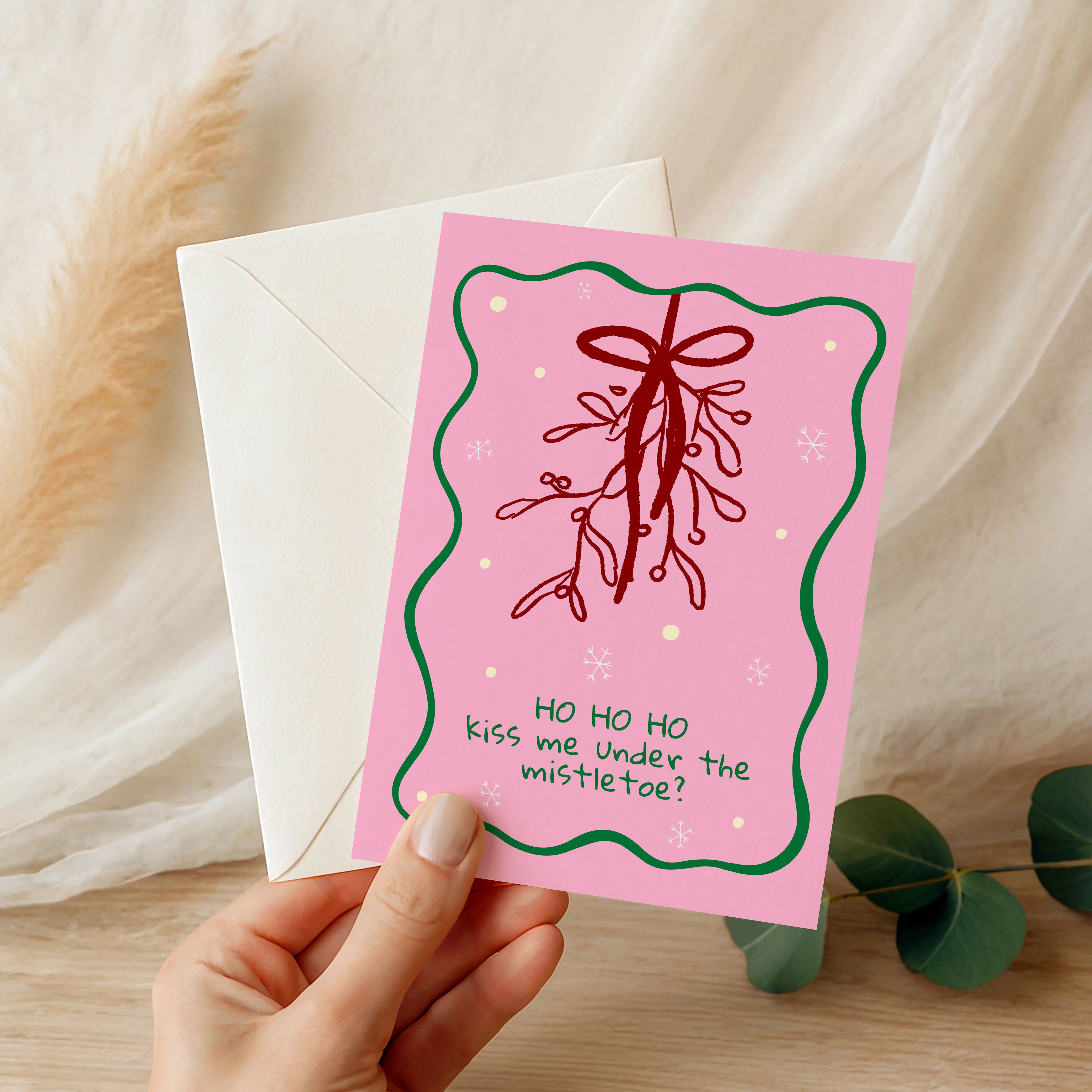 Mistletoe Couples Christmas Card