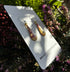 Pink And Gold Leaf Marbled Effect Dangle Earrings On Sterling Silver Hooks