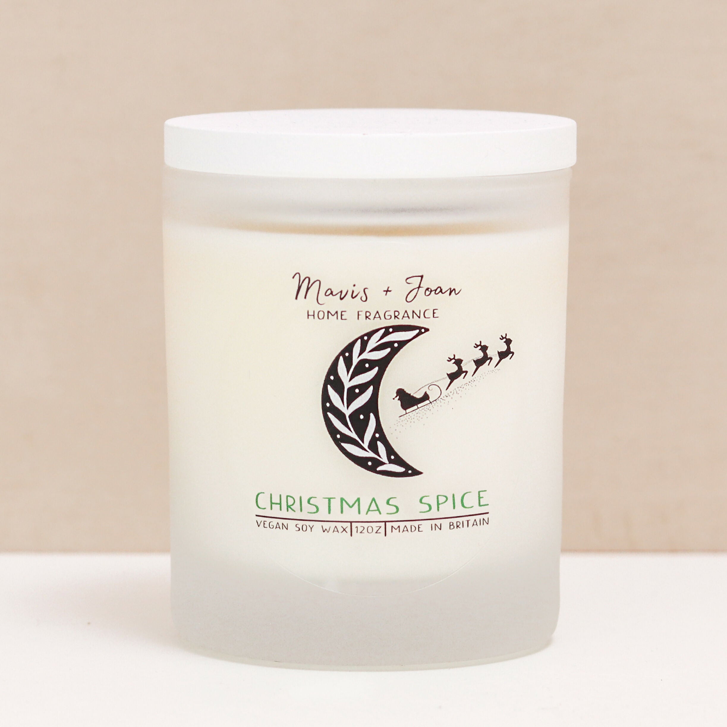 Christmas Spice Soy Wax Candle In A Frosted Glass Jar
