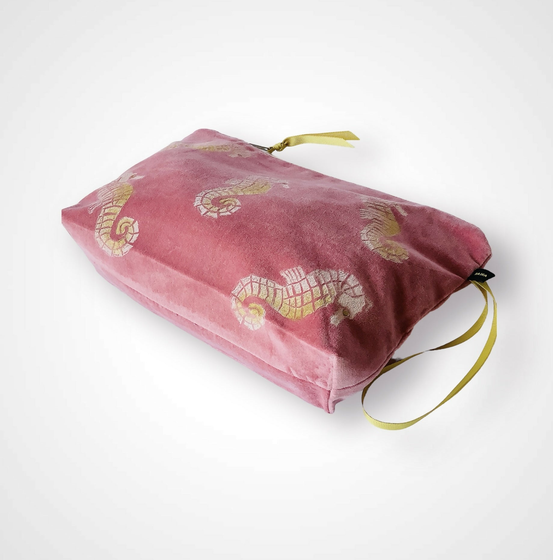 Dusty Pink Seahorses Makeup Bag