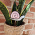 Streaky Pink Snail Stained Glass Plantstake