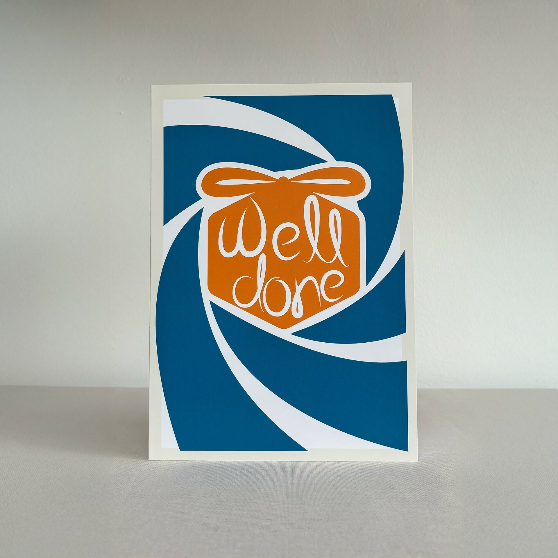 Well Done Card – Congratulations Orange Gift Design