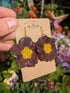 REAL BROWN PRIMROSE EARRINGS